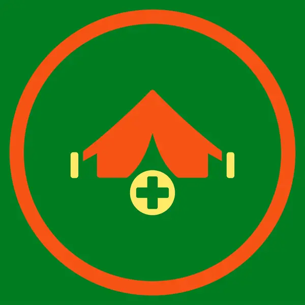 Veldhospitaal afgeronde pictogram — Stockvector