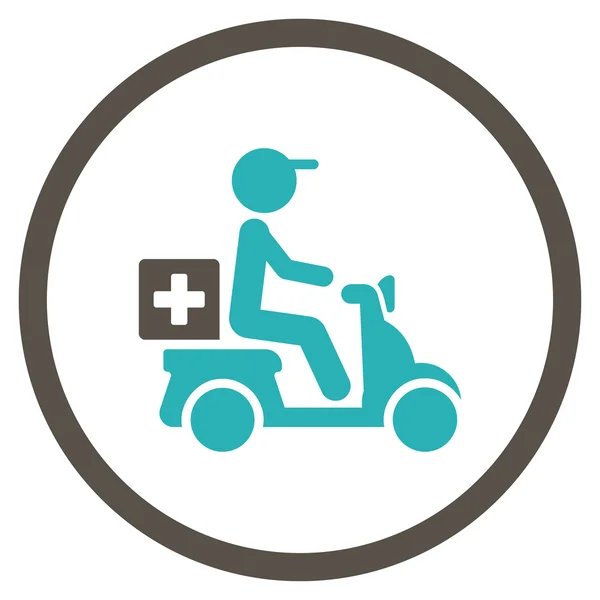 Terapi motorcykel leverans inringad ikon — Stock vektor