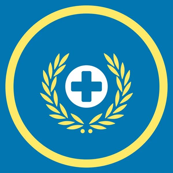 Hälso-och Embleme inringade ikonen — Stock vektor