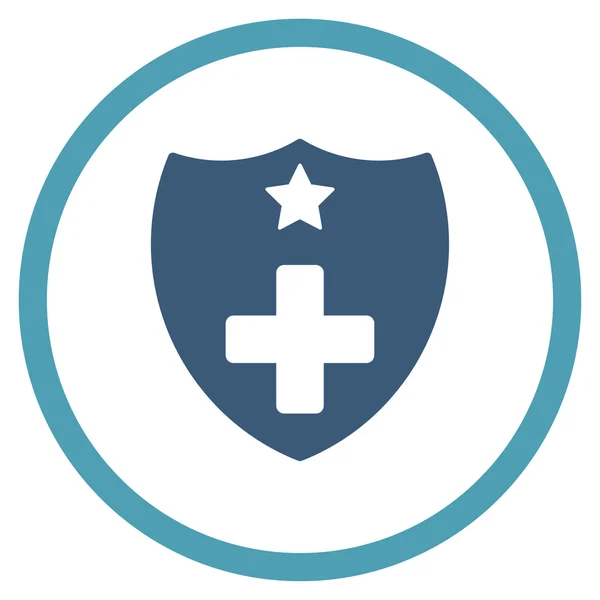 Medyczne ubezpieczenia Tarcza zaokrąglona ikona — Wektor stockowy