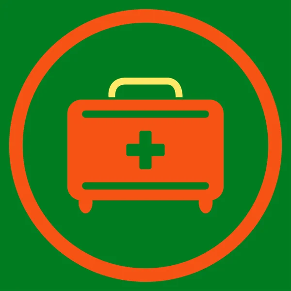 Kit de herramientas de primeros auxilios Icono redondeado — Vector de stock