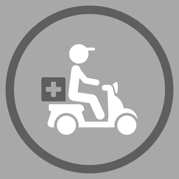 Medicin motorcykel sändning rundade ikonen — Stock vektor