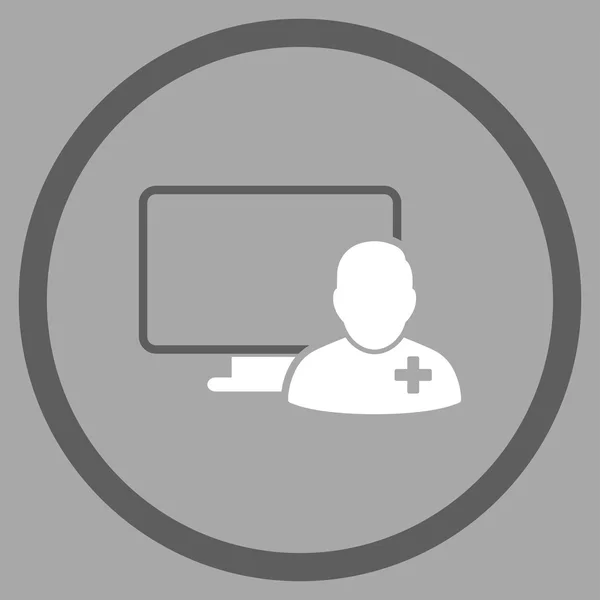 Online orvos lekerekített ikon — Stock Vector