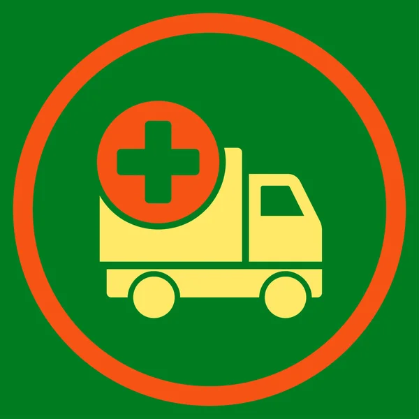 Icono circular de envío médico — Vector de stock