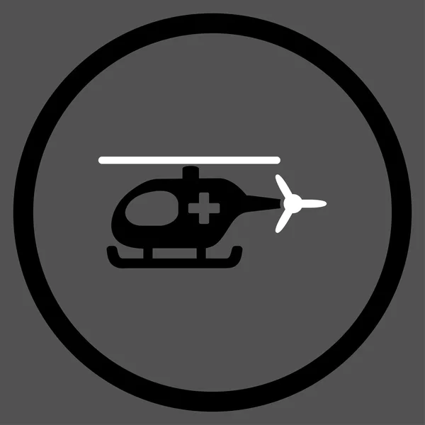 Ambulance helikopter omcirkelde pictogram — Stockvector