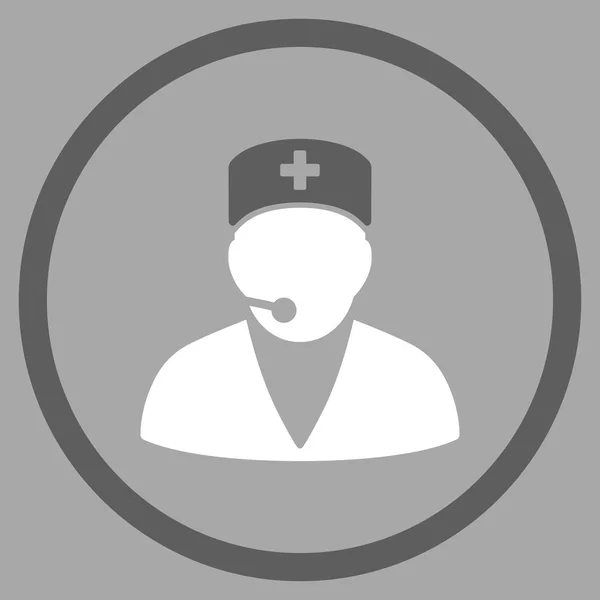 Operador médico Icono circular — Archivo Imágenes Vectoriales