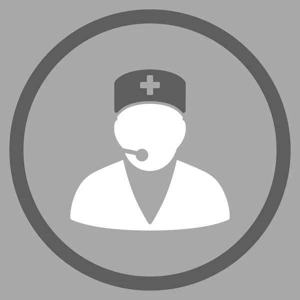 Operador médico Icono circular — Vector de stock