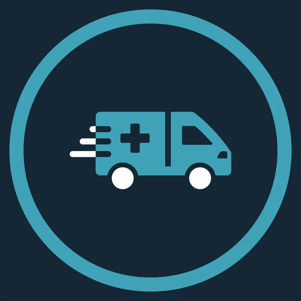 Ambulance Car Rounded Icon — Stock Vector