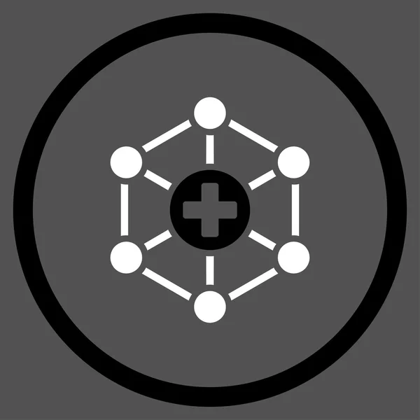 의료 네트워크 둥근된 아이콘 — 스톡 벡터