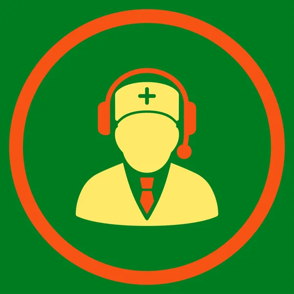 Medical Ambulance Manager Circled Icon — Stock Vector