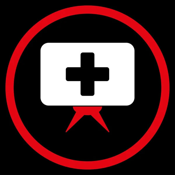 Egészségügyi ellátás bemutató lekerekített ikon — Stock Vector