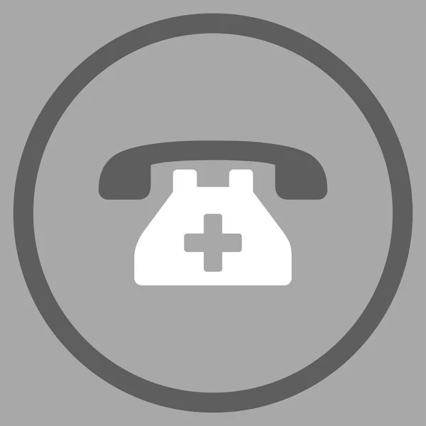 Hastane telefon yuvarlak simge — Stok Vektör