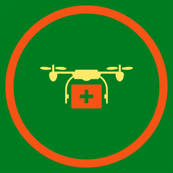 医療航空ヘリコプター配信丸アイコン — ストックベクタ