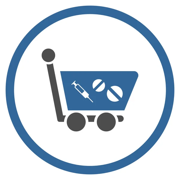 Medication Shopping Cart Rounded Icon — Stock Vector