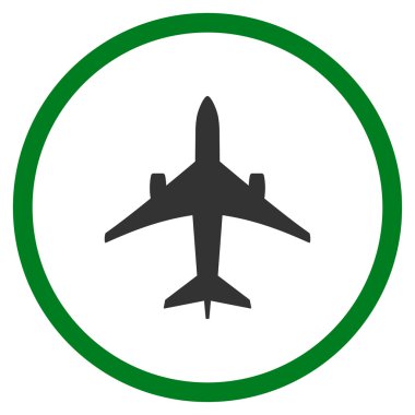 Jet uçağı yuvarlak simge