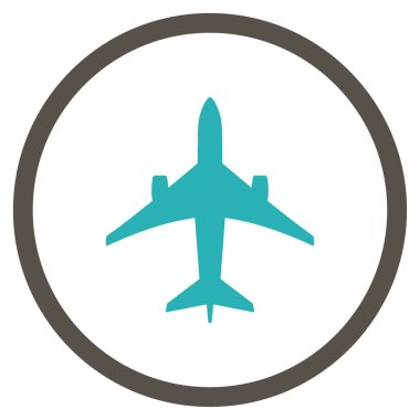 Jet uçağı yuvarlak simge