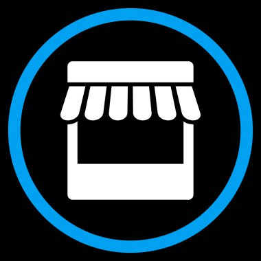 Mağaza cephe daire içinde kutsal kişilerin resmi