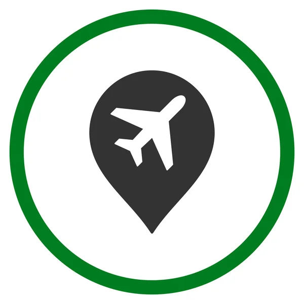 Aeropuerto marcador redondeado icono —  Fotos de Stock