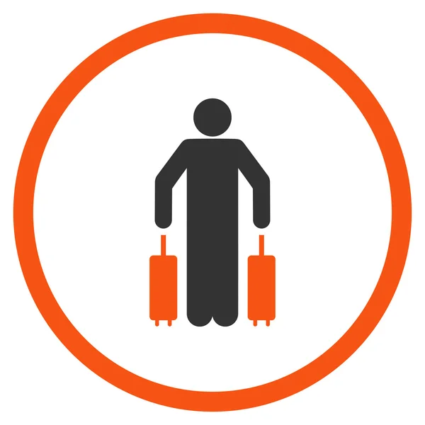 Ikona zaokrąglone bagażu pasażera — Zdjęcie stockowe