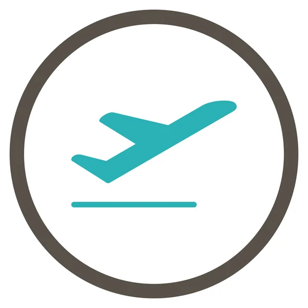 Afgeronde pictogram van het vertrek van vliegtuig — Stockfoto