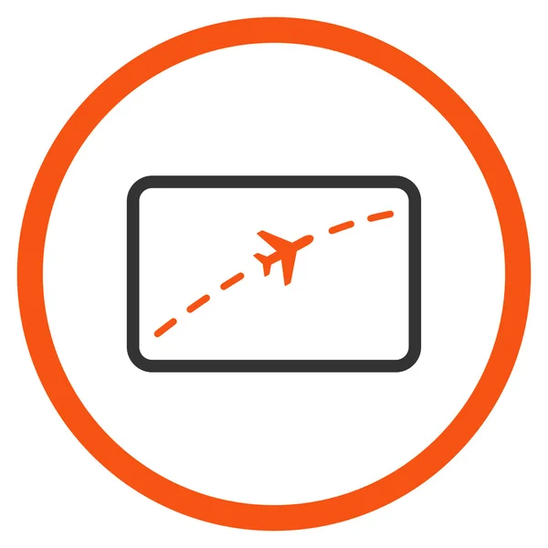 Plane Route Rounded Icon — Stock Photo, Image