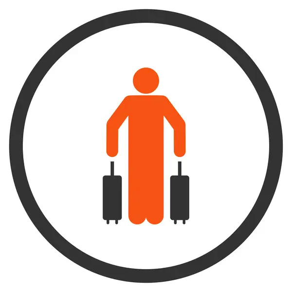 Ícone de bagagem de passageiros arredondado — Fotografia de Stock