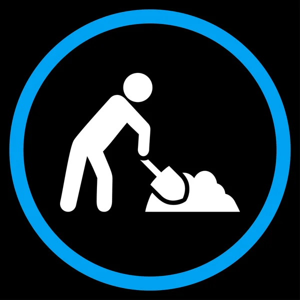 Digger Job Rounded Icon — Stock Photo, Image