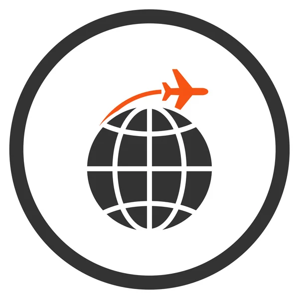 Ícone de voo internacional arredondado — Fotografia de Stock