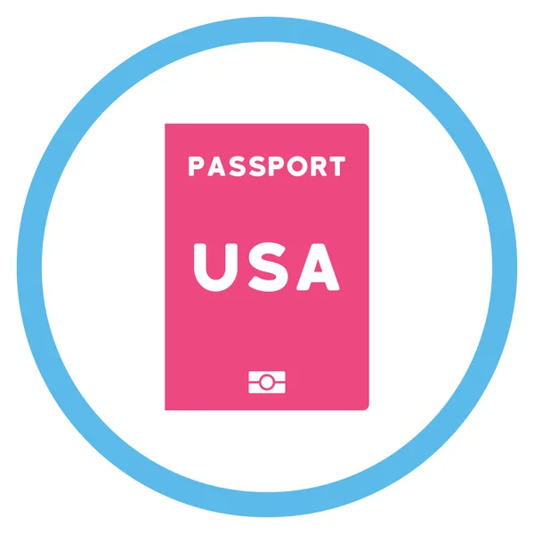 米国からのパスポート丸アイコン — ストック写真
