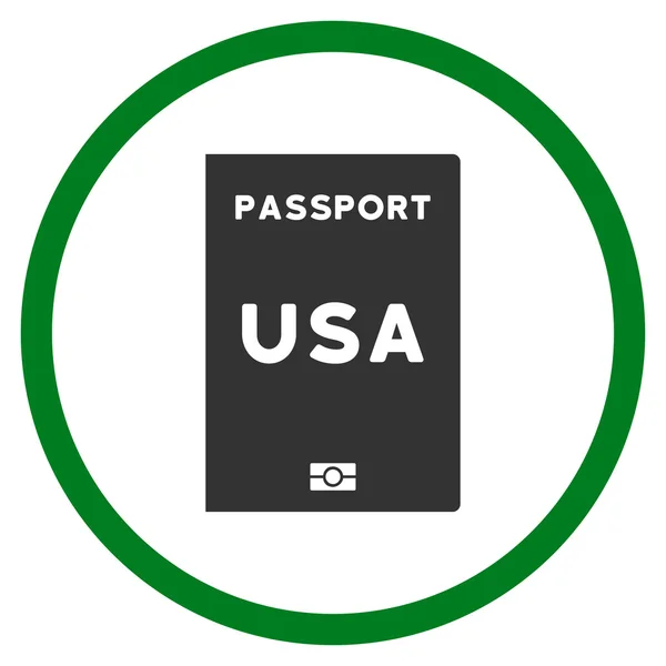 Pasaporte americano icono dentro de un círculo —  Fotos de Stock