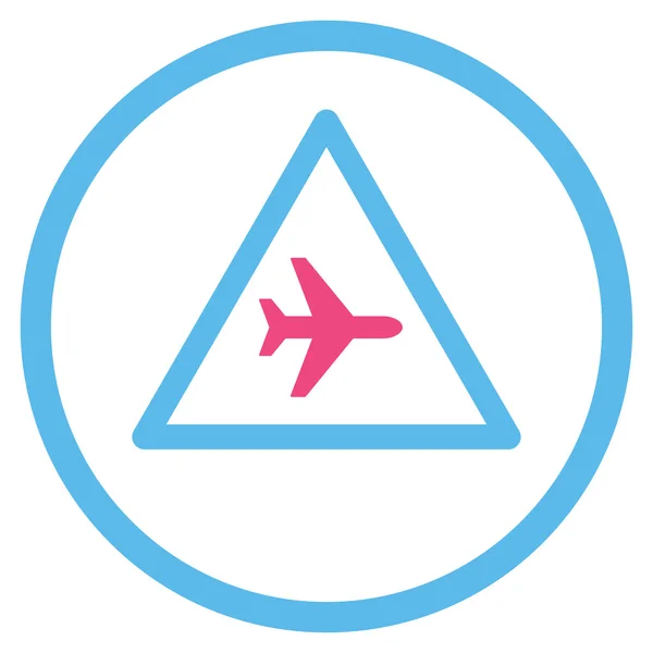 Vliegtuig gevaar afgeronde pictogram — Stockfoto