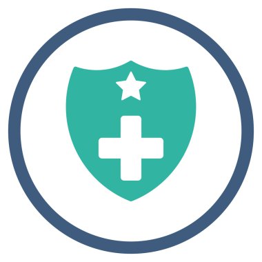 Tıbbi Sigorta kalkan yuvarlak simgesi
