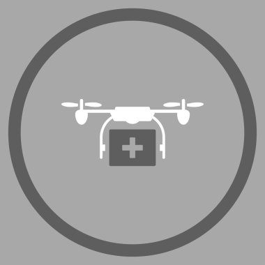 Tıbbi hava helikopter sevk irsaliyesi simgesini daire