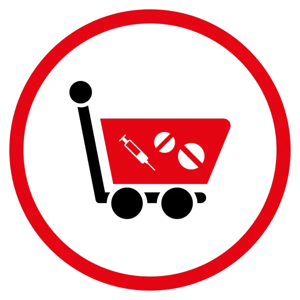 Medication Shopping Cart Circled Icon — Stock Vector
