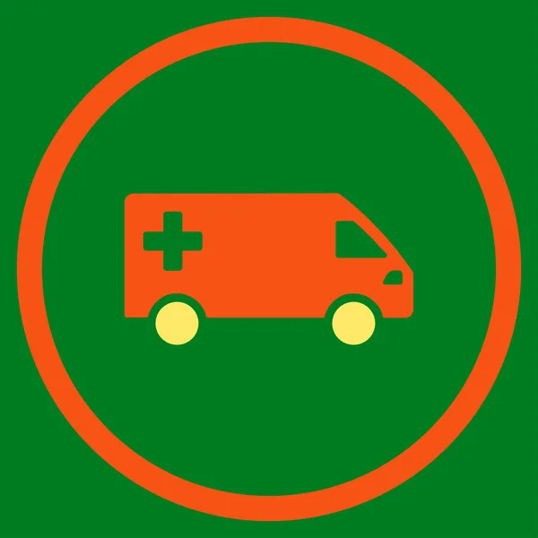 Icono de ambulancia Van Circled — Vector de stock