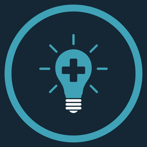 Icona circolare della lampada elettrica medica — Vettoriale Stock
