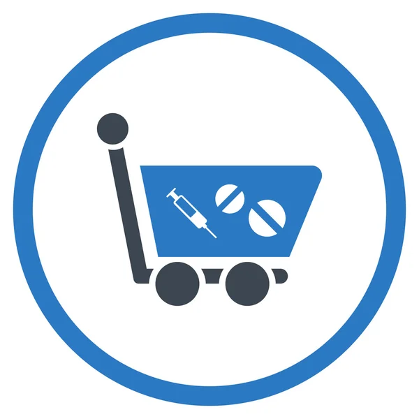 Medication Shopping Cart Rounded Icon — Stock Vector