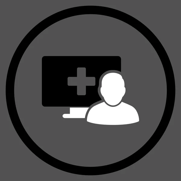 Окружная икона онлайновой медицины — стоковый вектор
