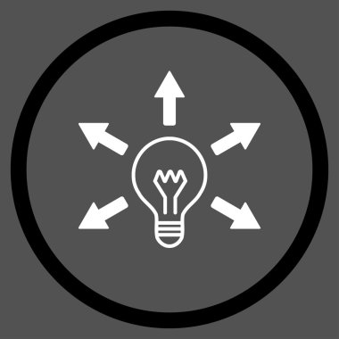 Işık düşünme yuvarlak simge