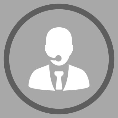 Çağrı merkezi Yöneticisi yuvarlak simgesi