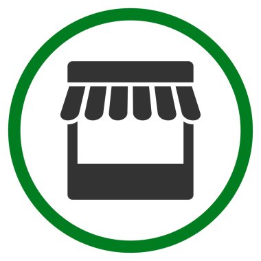 Mağaza cephe daire içinde kutsal kişilerin resmi