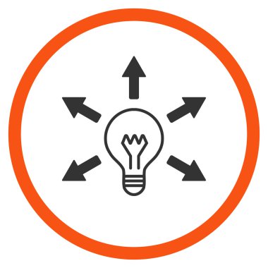 Işık fikir yuvarlak simge