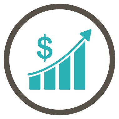 Satış çubuk grafiği yuvarlak simge