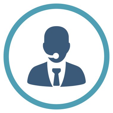 Çağrı merkezi Yöneticisi yuvarlak simgesi