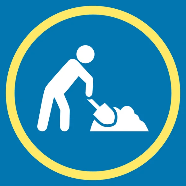 Digger Job Circled Icon — Stock Photo, Image