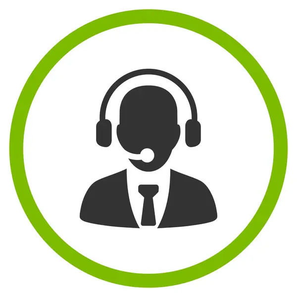 Call Center Operator afgeronde pictogram — Stockfoto