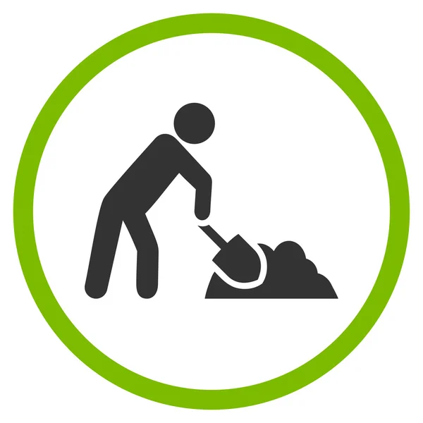 Digger Job Circled Icon — Stock Photo, Image