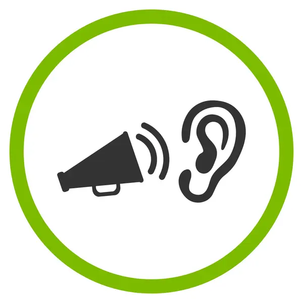 Listen Advertisement Rounded Icon — Stock Photo, Image