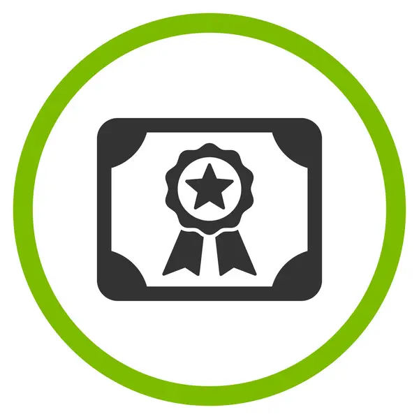 Certificaat omcirkelde pictogram — Stockfoto