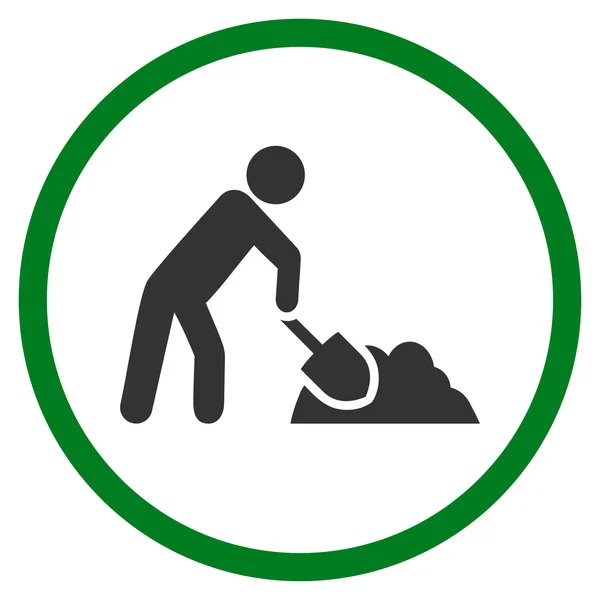 Digger Job Rounded Icon — Stock Photo, Image